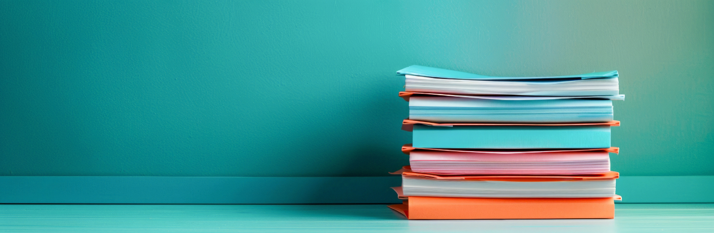 colorful stack of unused papers
