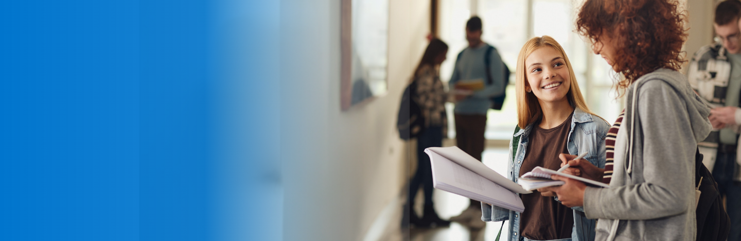 high school students in hallway