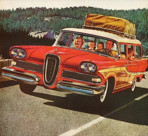 Vintage graphic family road trip