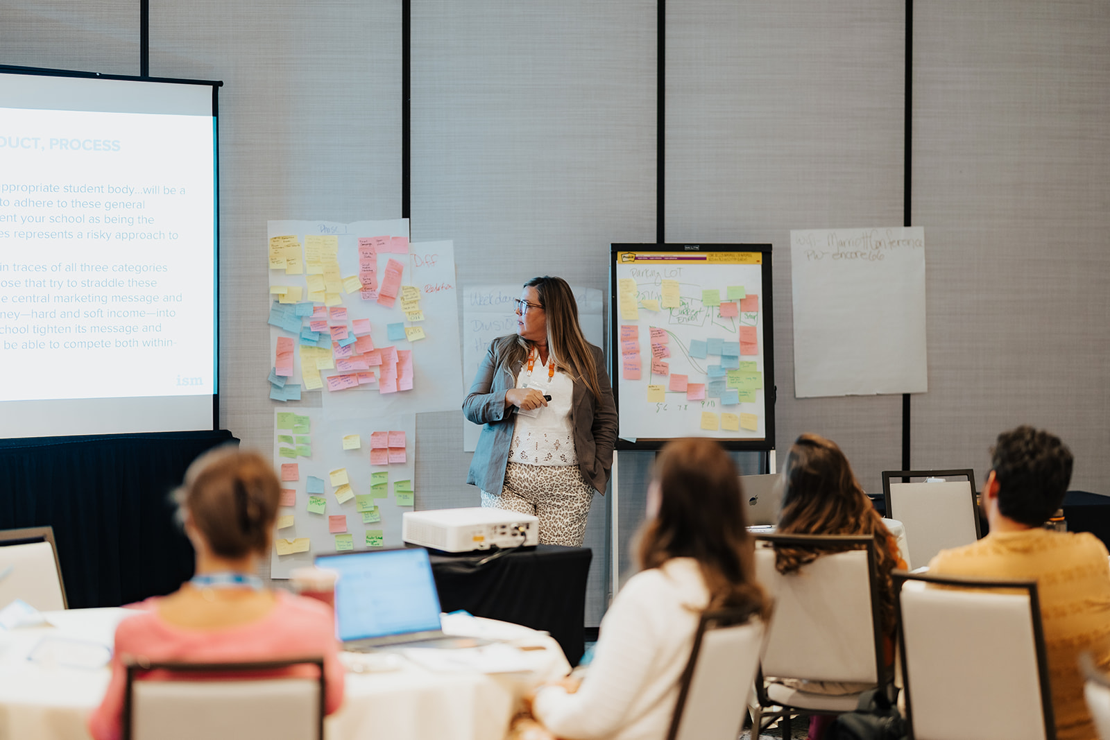 Workshop leader Dr. Casey Bell leads discussion
