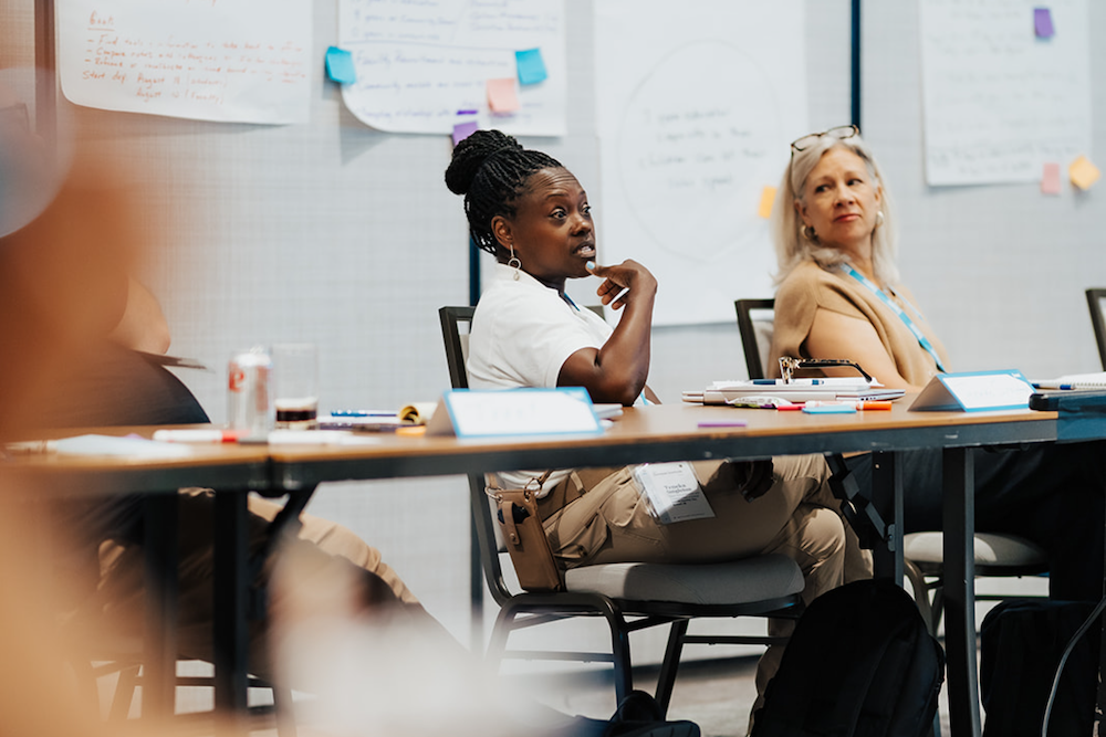 workshop participant engaged in discussion